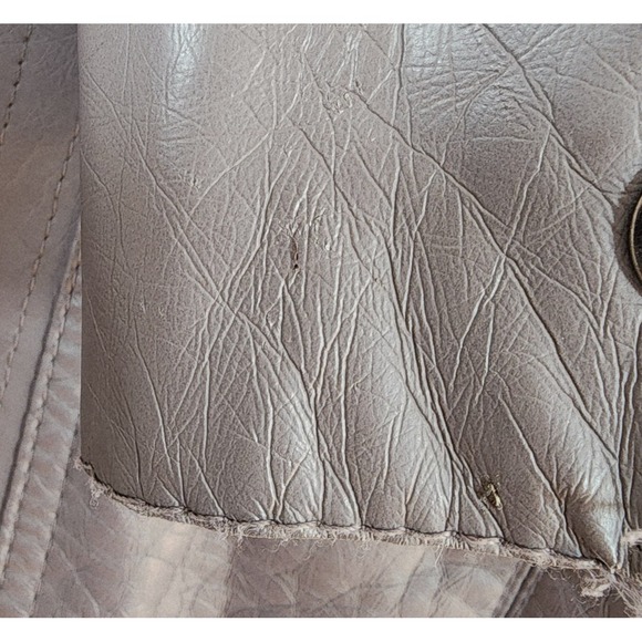 J2 Full Zip Up Fur Lined Grey Hooded Faux Leather Moto Jacket Women's Size XL - Picture 13 of 16